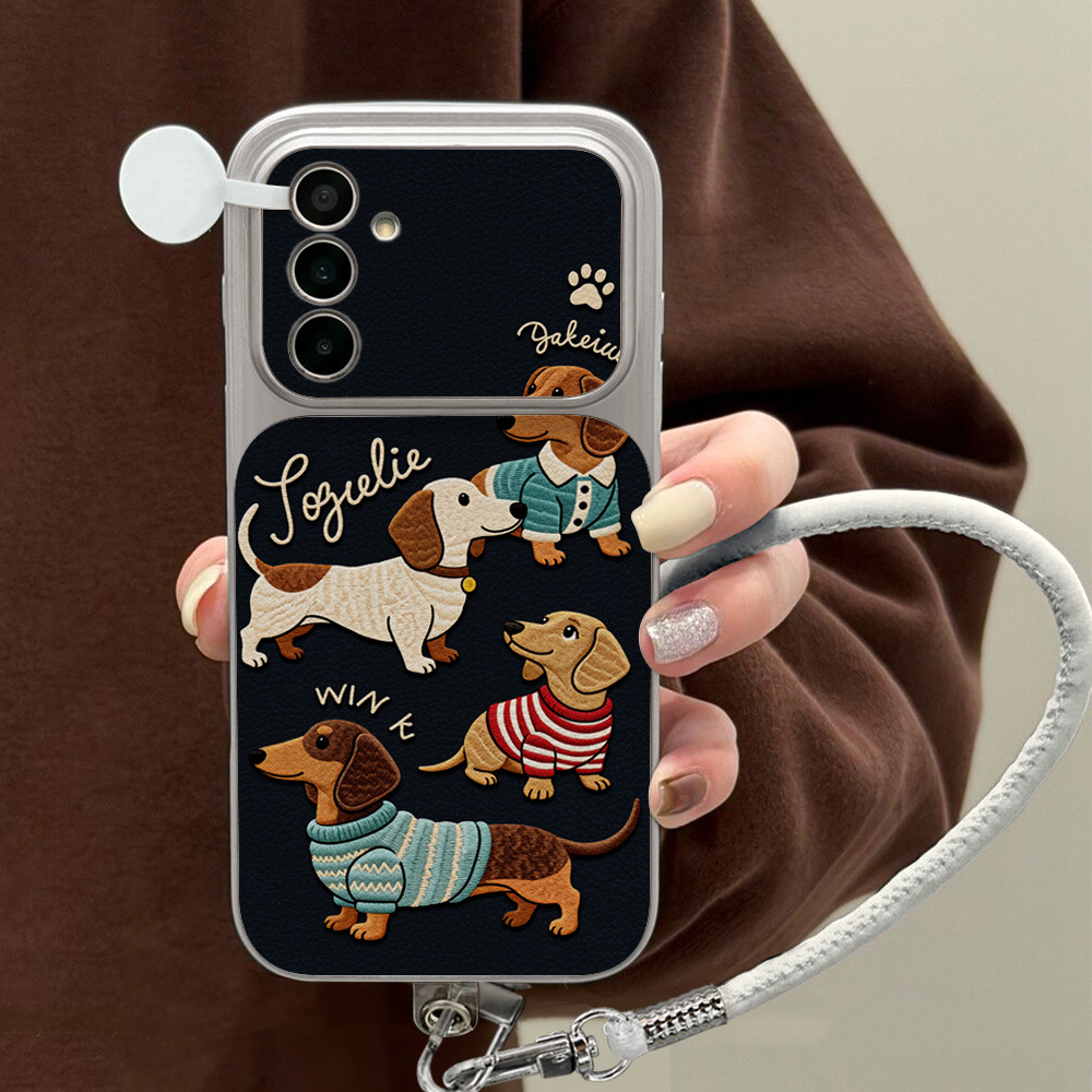 Cartoon Dachshund Phone Case F - Camera Lens Protector review and price