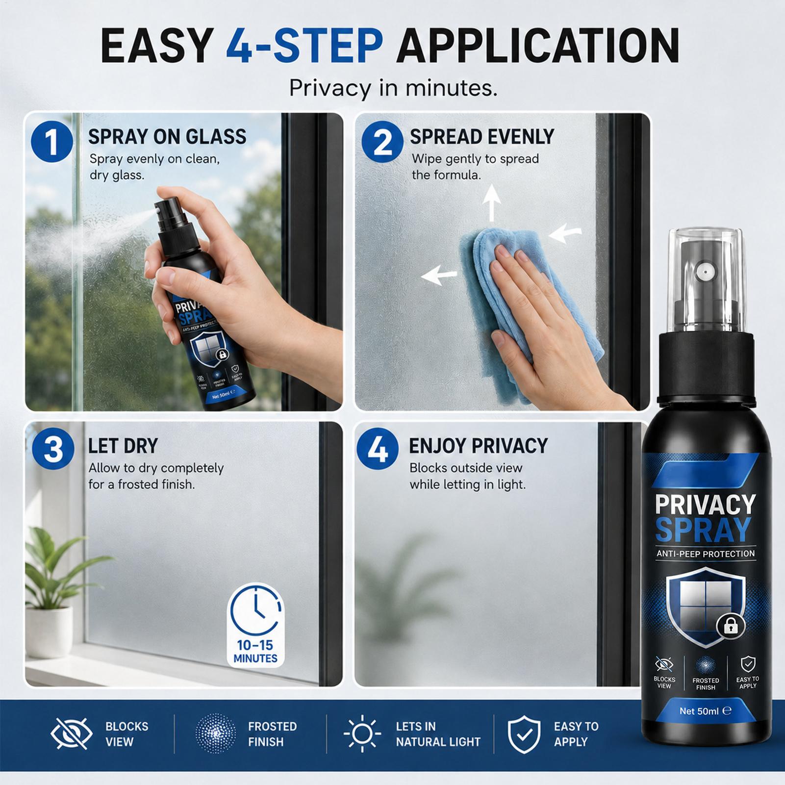 50ml Glass Frosting Spray Priv - Privacy Screen Protector review and price