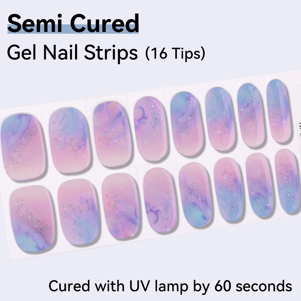 Semi-Cured Gel Nail Strips 16  - Full Cover Adhesive review and price